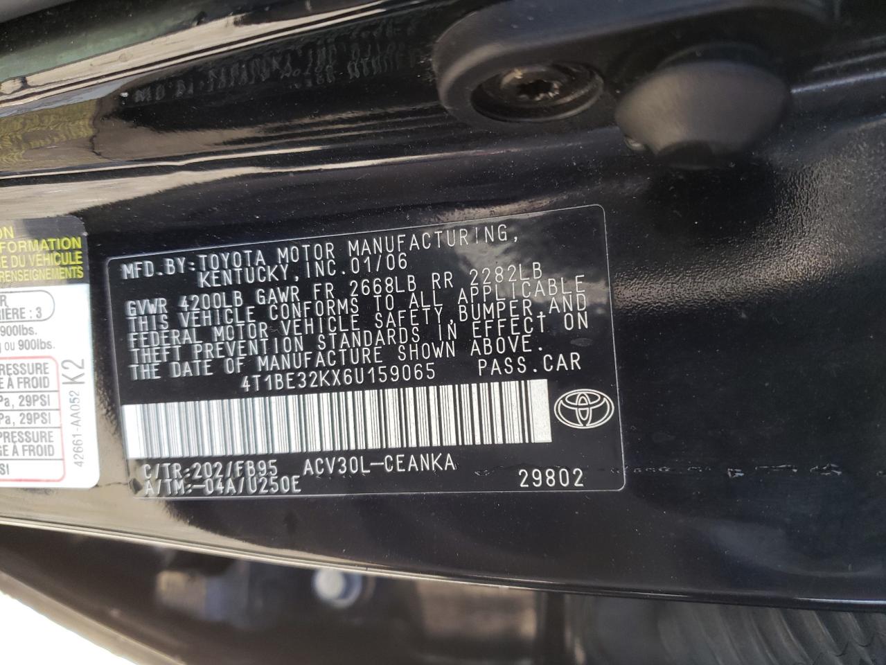 4T1BE32KX6U159065 2006 Toyota Camry Le