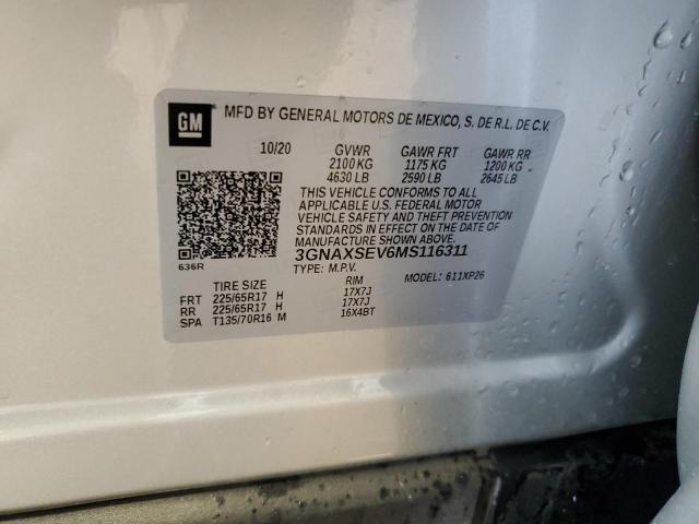 2021 Chevrolet Equinox Ls VIN: 3GNAXSEV6MS116311 Lot: 55956784