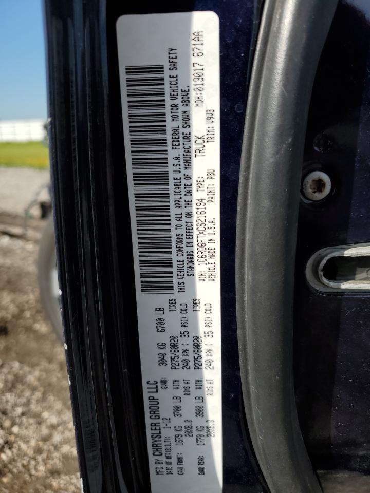 1C6RD6FTXCS216194 2012 Dodge Ram 1500 St