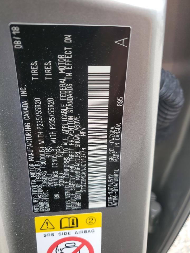 2T2ZZMCA1JC113774 2018 Lexus Rx 350 Base