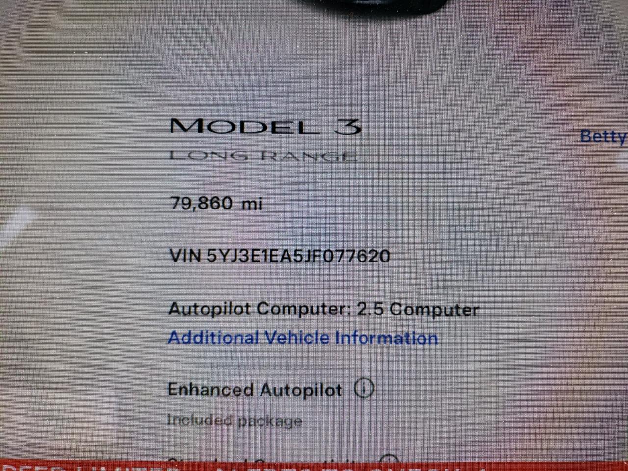 5YJ3E1EA5JF077620 2018 Tesla Model 3