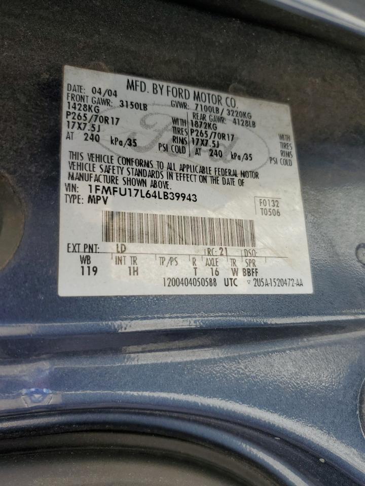 1FMFU17L64LB39943 2004 Ford Expedition Eddie Bauer