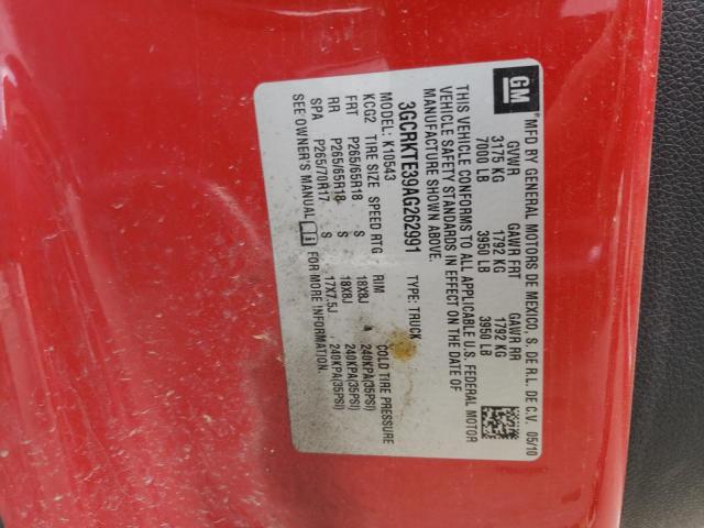 2010 Chevrolet Silverado K1500 Ltz VIN: 3GCRKTE39AG262991 Lot: 54092184