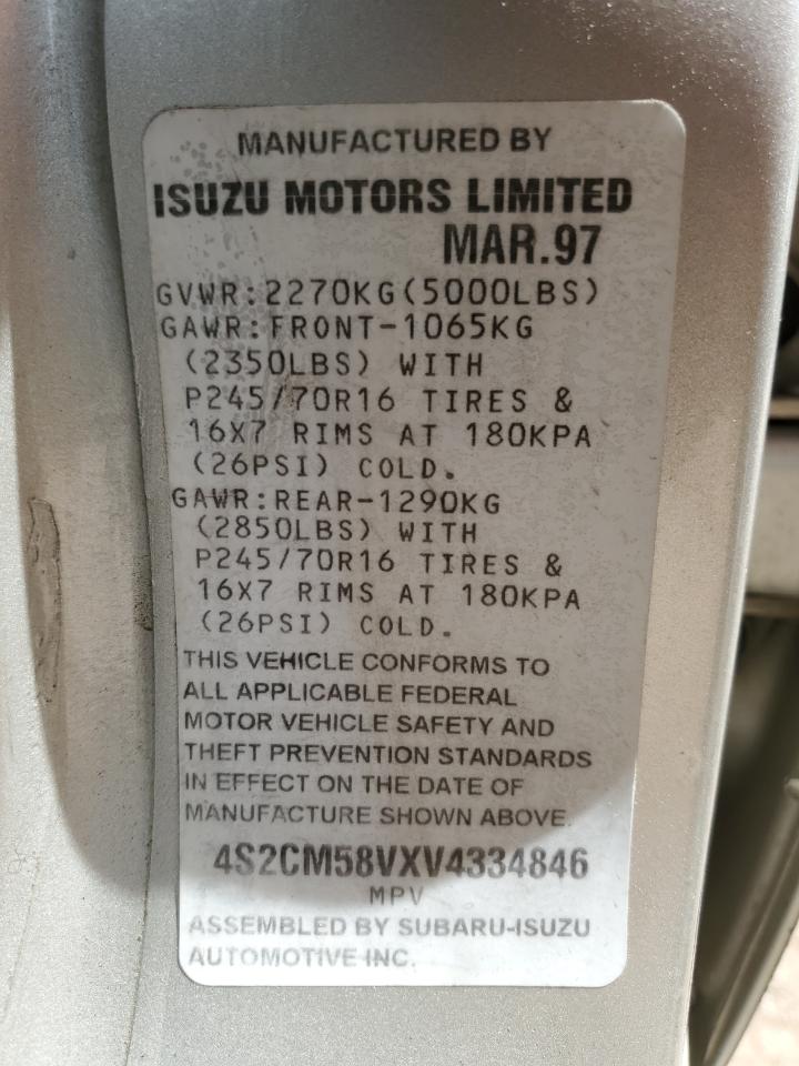 4S2CM58VXV4334846 1997 Isuzu Rodeo S