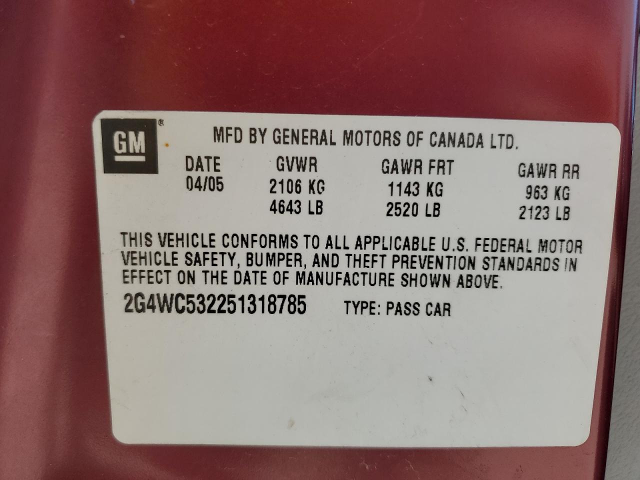 2G4WC532251318785 2005 Buick Lacrosse Cx