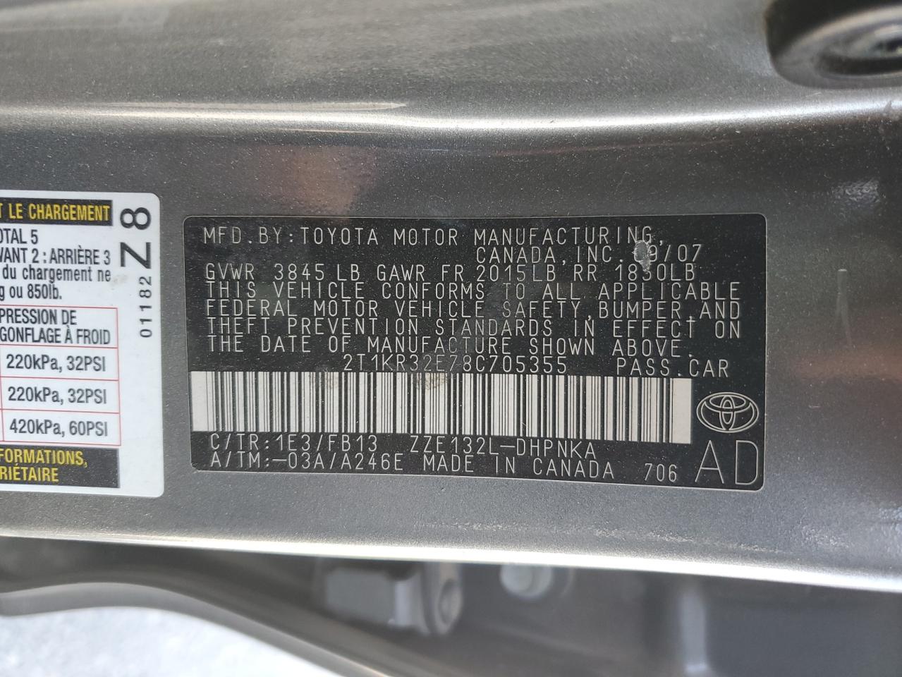 2T1KR32E78C705355 2008 Toyota Corolla Matrix Xr