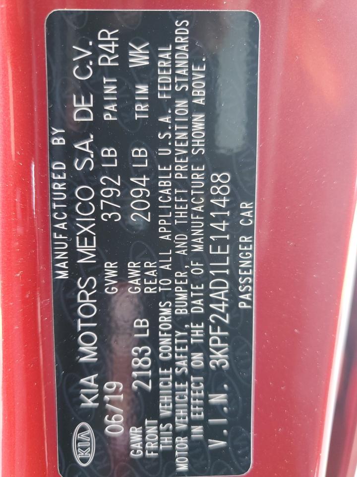 3KPF24AD1LE141488 2020 Kia Forte Fe