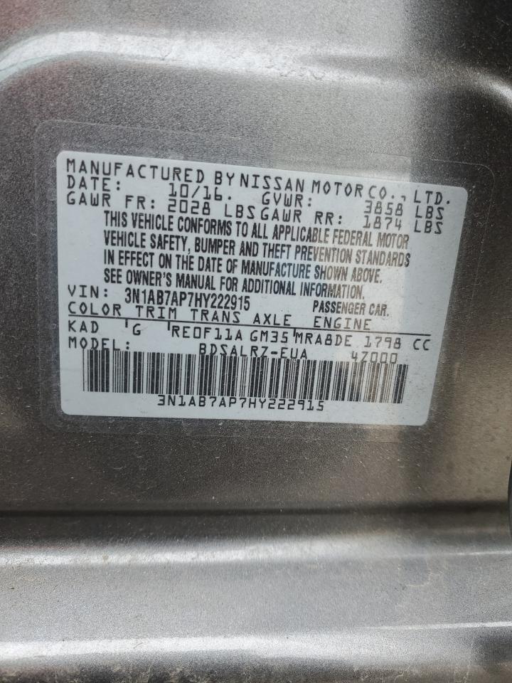 3N1AB7AP7HY222915 2017 Nissan Sentra S