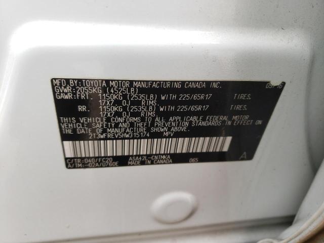 2017 TOYOTA RAV4 XLE - 2T3WFREV5HW315174