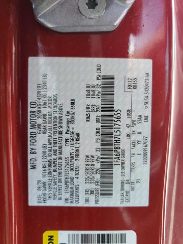 2020 Ford Mustang VIN: 1FA6P8TH7L5175655 Lot: 56065764