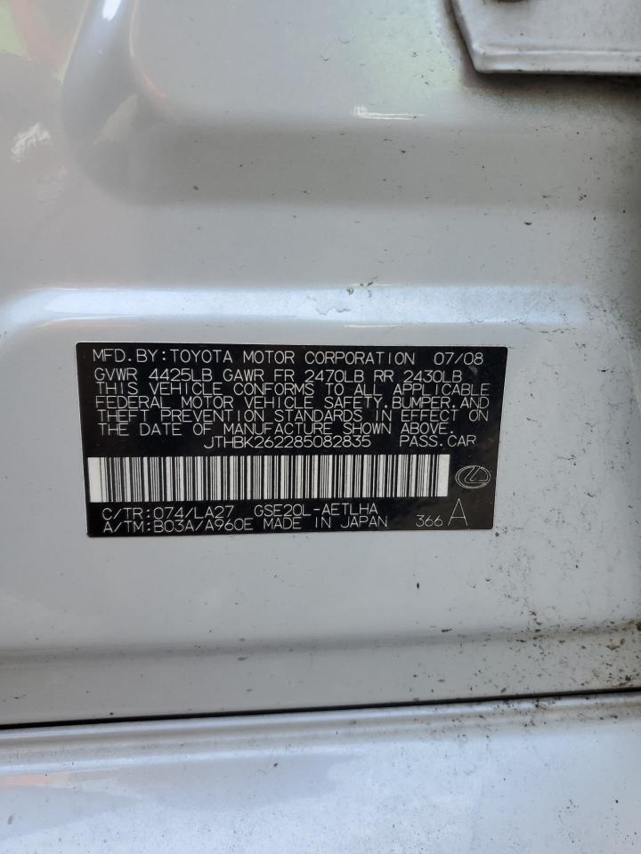 JTHBK262285082835 2008 Lexus Is 250