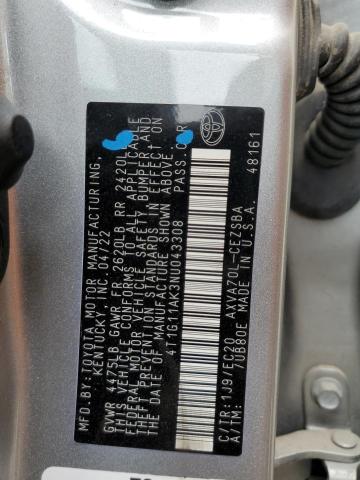 VIN 4T1G11AK3NU043308 2022 Toyota Camry, SE no.13