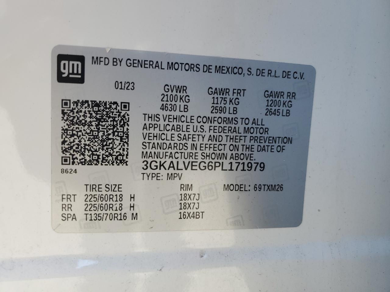 3GKALVEG6PL171979 2023 GMC Terrain Slt