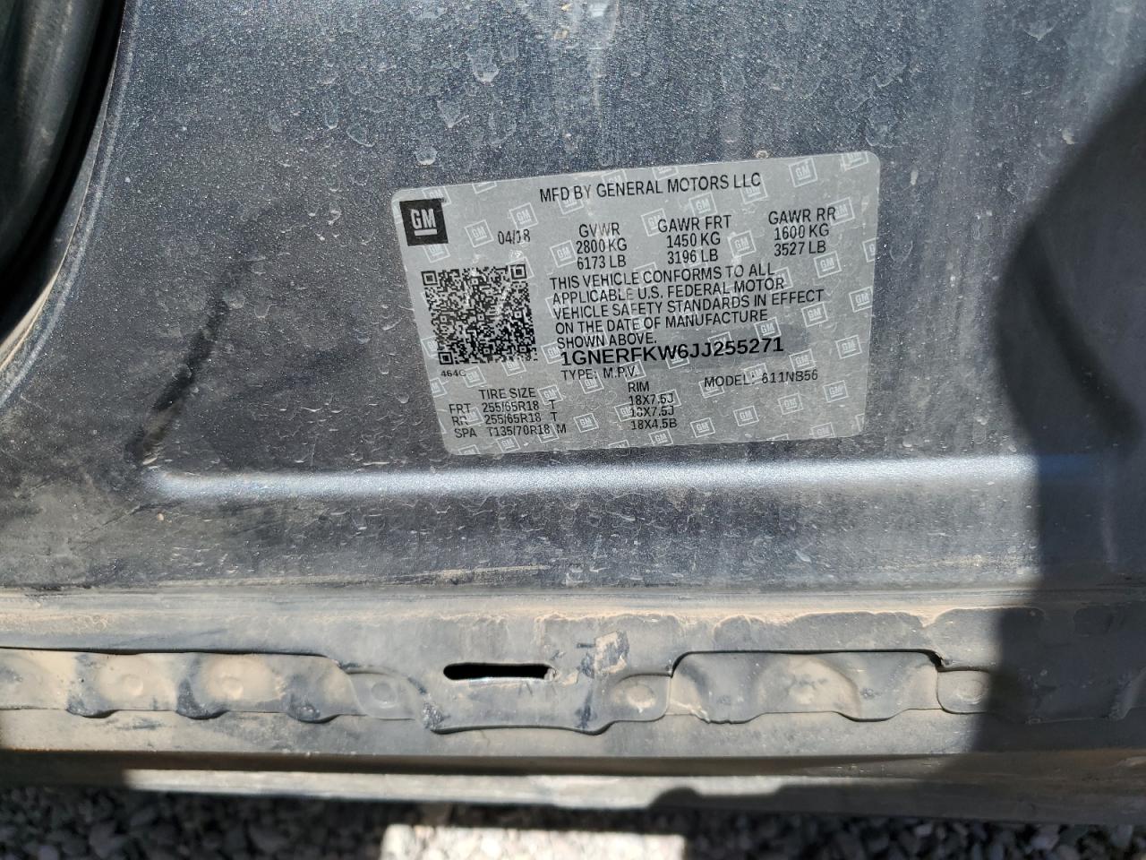 1GNERFKW6JJ255271 2018 Chevrolet Traverse Ls