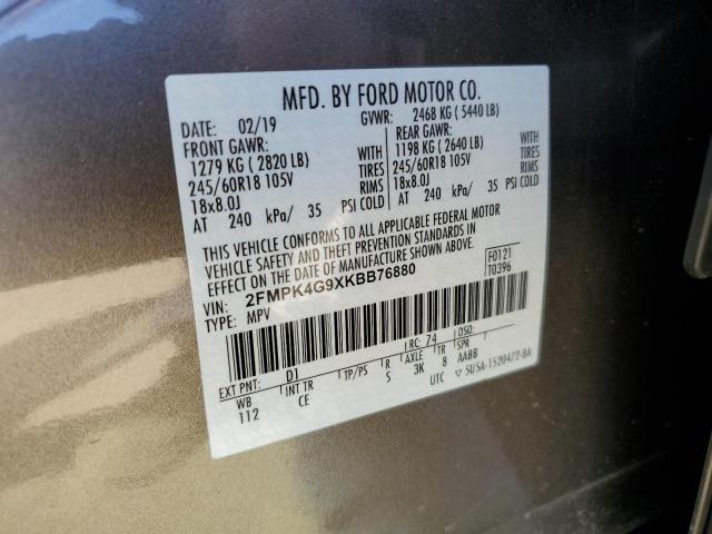 2019 Ford Edge Se VIN: 2FMPK4G9XKBB76880 Lot: 56342604