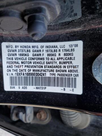 2009 Honda Civic Ex VIN: 19XFA16899E004241 Lot: 53778434