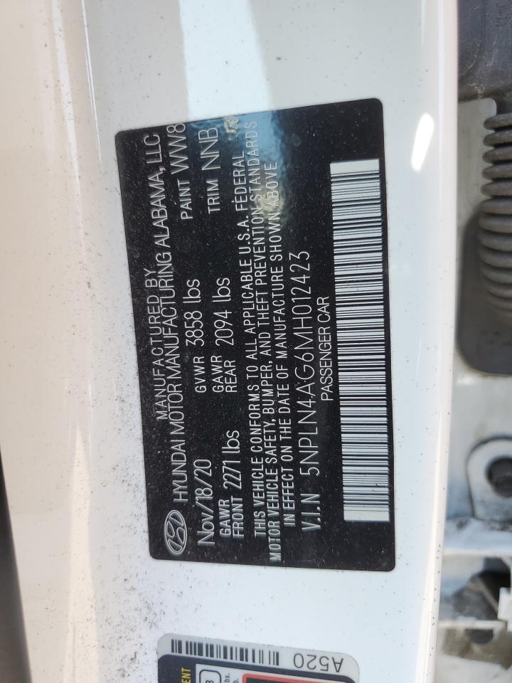 5NPLN4AG6MH012423 2021 Hyundai Elantra Sel