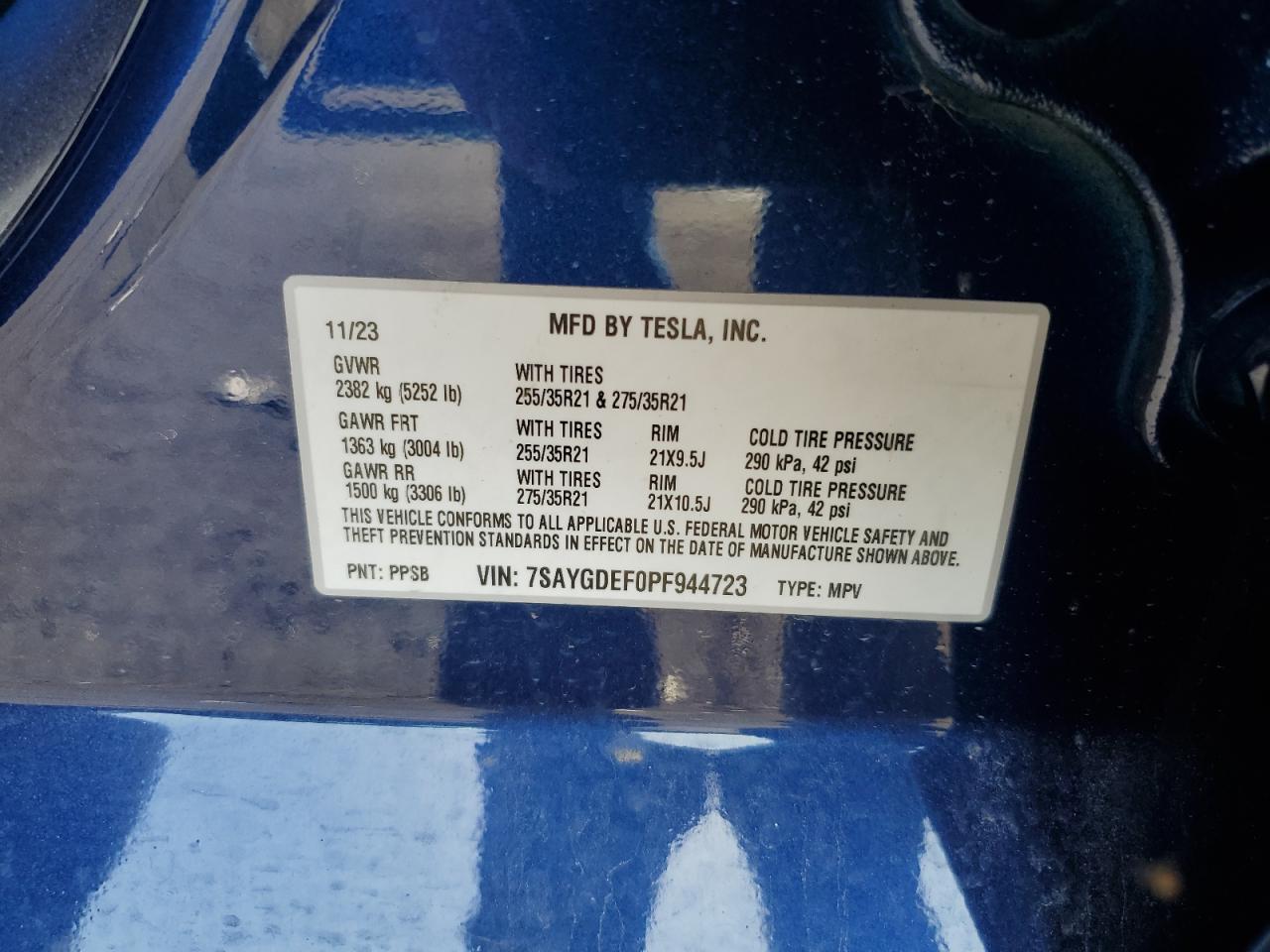 7SAYGDEF0PF944723 2023 Tesla Model Y