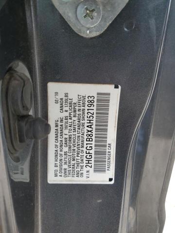 2010 Honda Civic Ex VIN: 2HGFG1B8XAH521983 Lot: 53750134