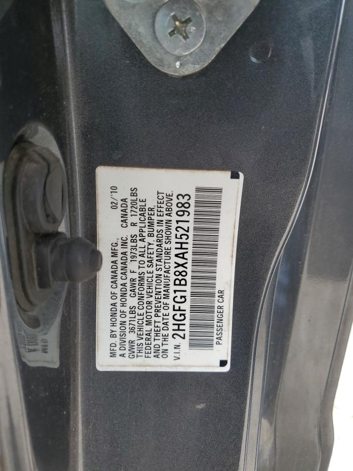 2HGFG1B8XAH521983 2010 Honda Civic Ex