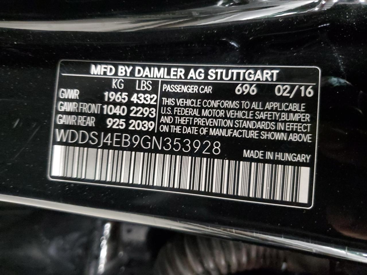 WDDSJ4EB9GN353928 2016 Mercedes-Benz Cla 250