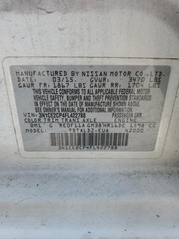 3N1CE2CP4FL422788 2015 Nissan Versa Note S