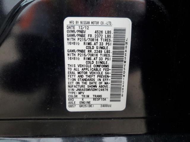 2013 Nissan Rogue S VIN: JN8AS5MV5DW124676 Lot: 54344064