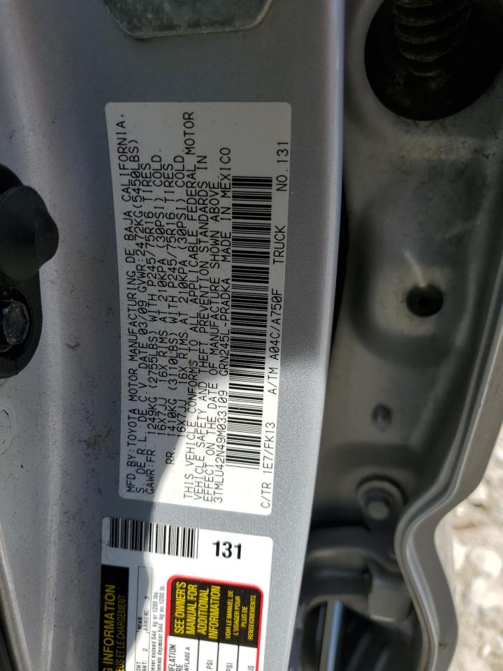 3TMLU42N49M033109 2009 Toyota Tacoma Double Cab