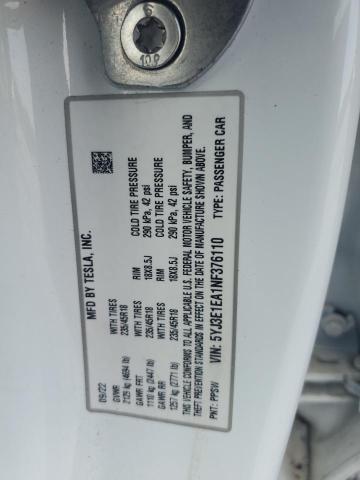 2022 TESLA MODEL 3 - 5YJ3E1EA1NF376110