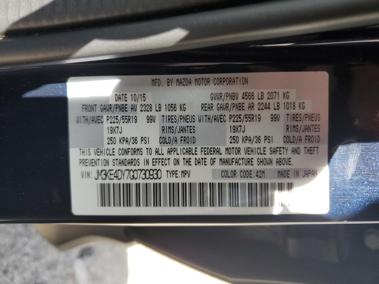 JM3KE4DY7G0730930 2016 Mazda Cx-5 Gt