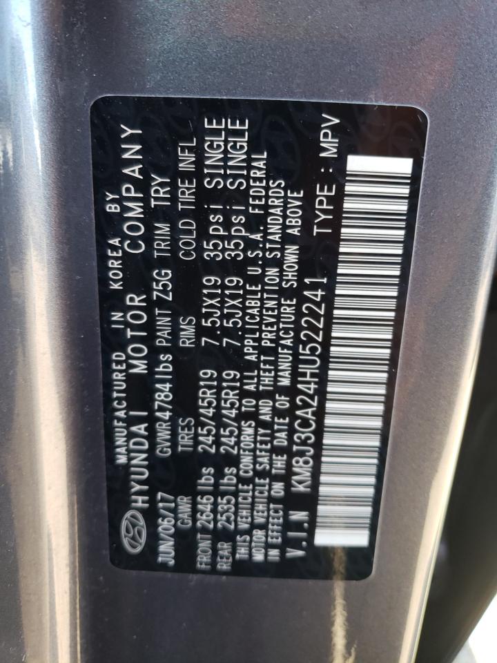 KM8J3CA24HU522241 2017 Hyundai Tucson Limited