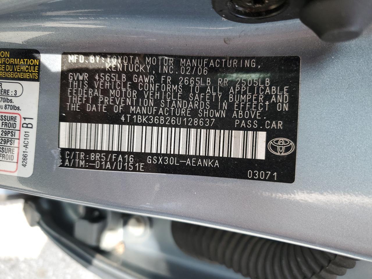 4T1BK36B26U128637 2006 Toyota Avalon Xl