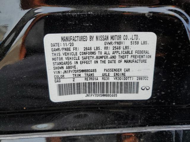 2021 Infiniti Q50 Red Sport 400 VIN: JN1FV7DR5MM880465 Lot: 53202454