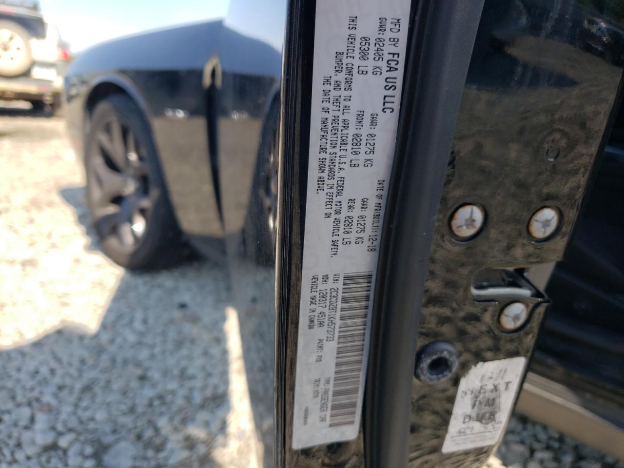 2C3CDZBT1KH573733 2019 Dodge Challenger R/T