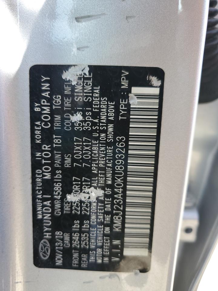 KM8J23A40KU893263 2019 Hyundai Tucson Se