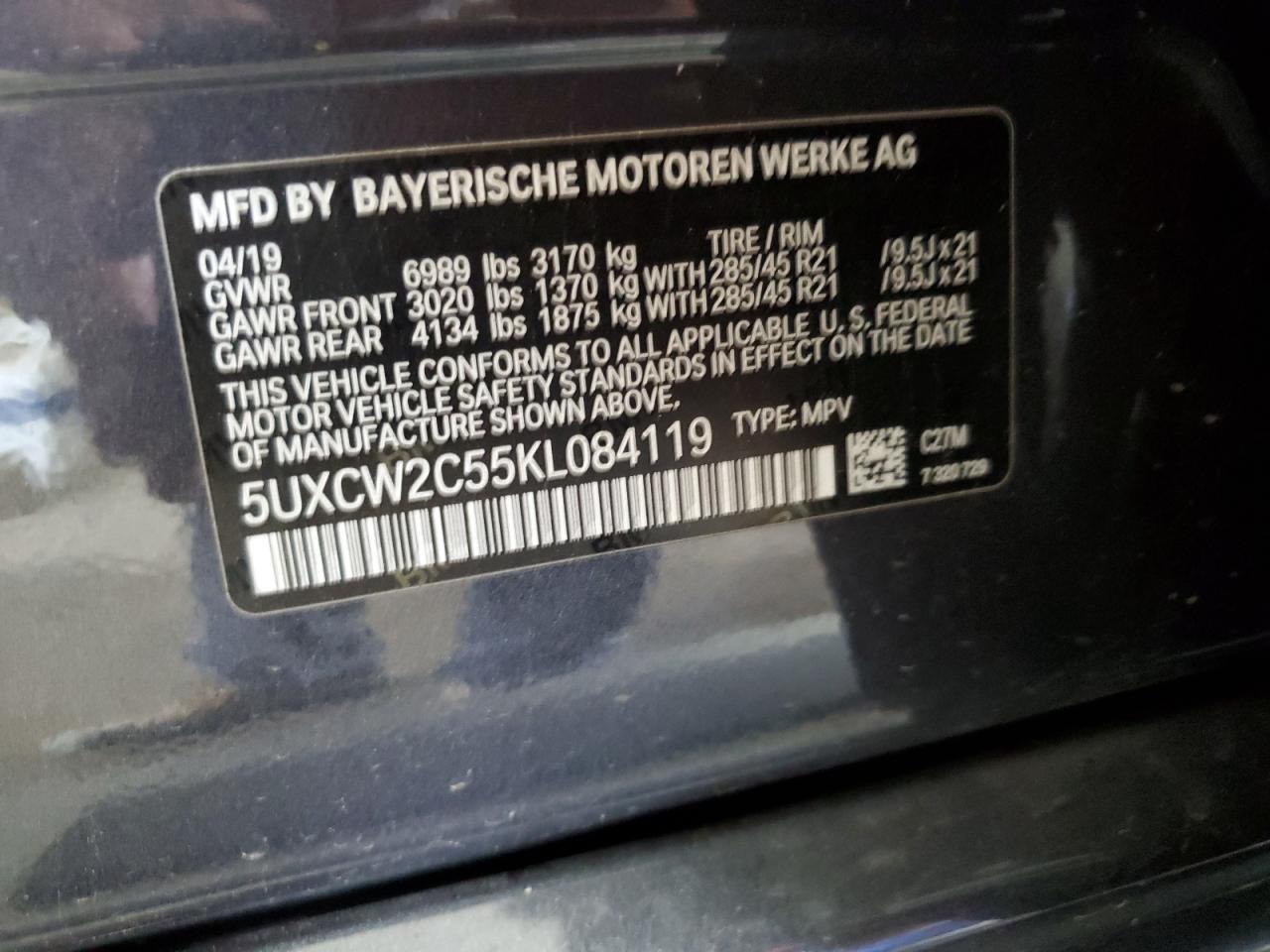 5UXCW2C55KL084119 2019 BMW X7 xDrive40I