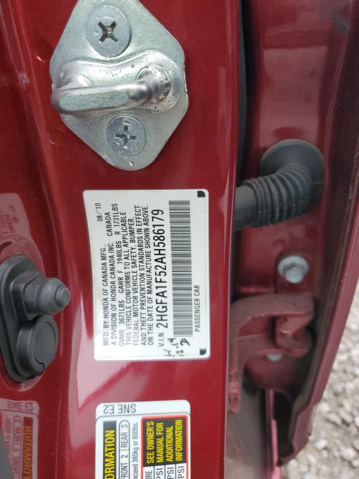 2HGFA1F52AH586179 2010 Honda Civic Lx