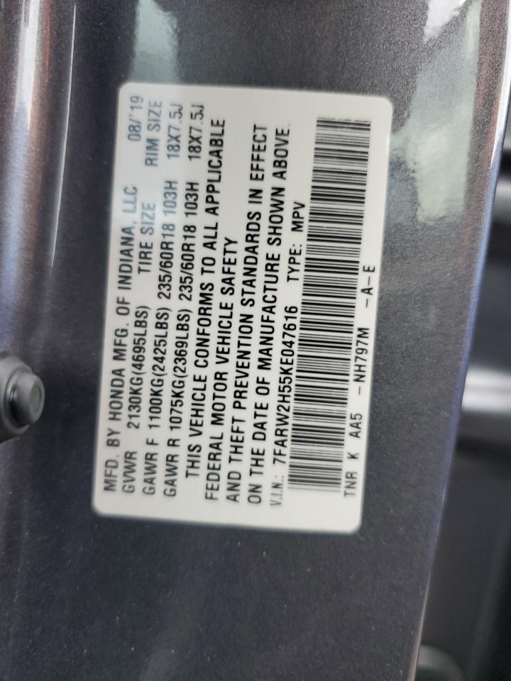 7FARW2H55KE047616 2019 Honda Cr-V Ex