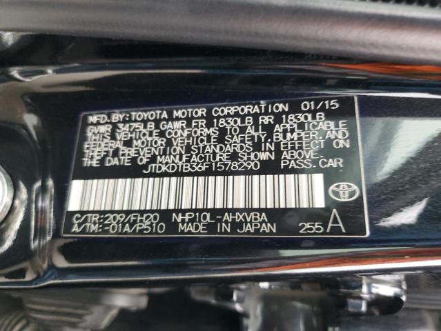 2015 Toyota Prius C VIN: JTDKDTB36F1578290 Lot: 53636564