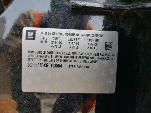 2016 CHEVROLET IMPALA LT 2G1115S3XG9193854