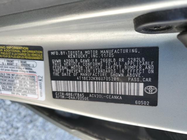 2006 Toyota Camry Le VIN: 4T1BE32K86U705281 Lot: 54333964