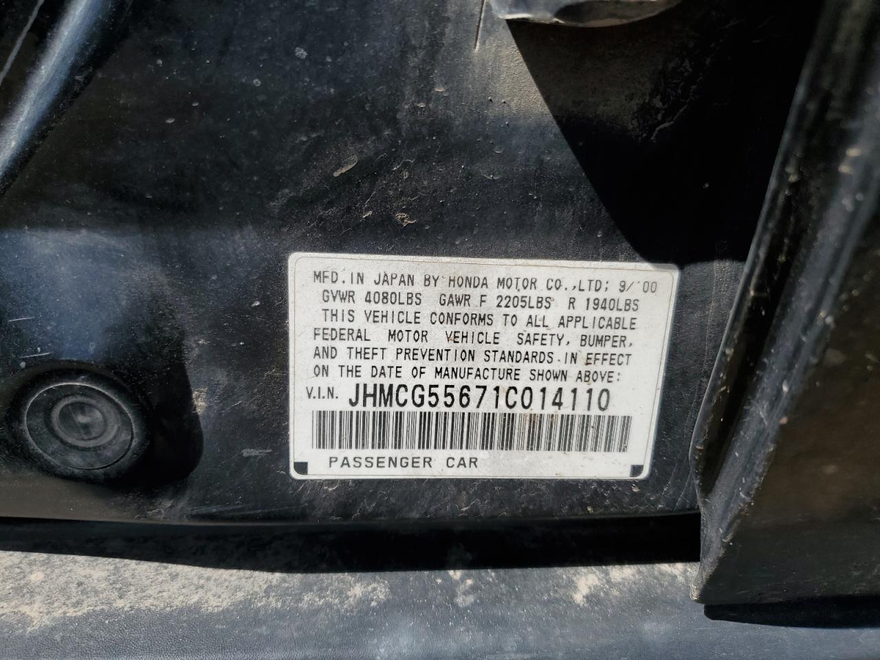 JHMCG55671C014110 2001 Honda Accord Ex