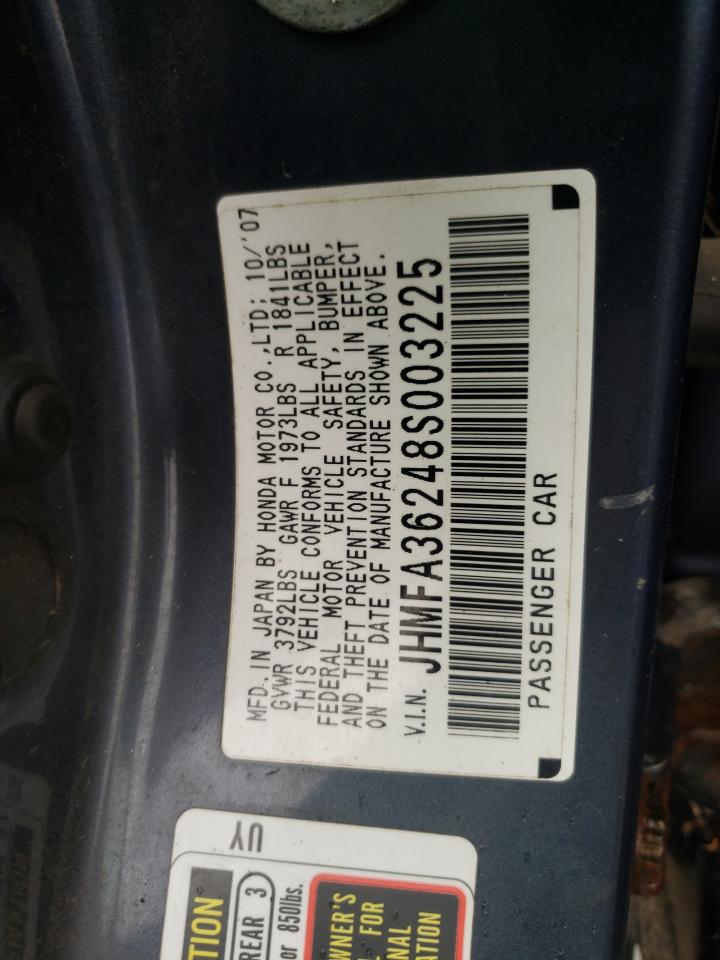 JHMFA36248S003225 2008 Honda Civic Hybrid JHMFA36248S003225 2008 Honda Civic Hybrid