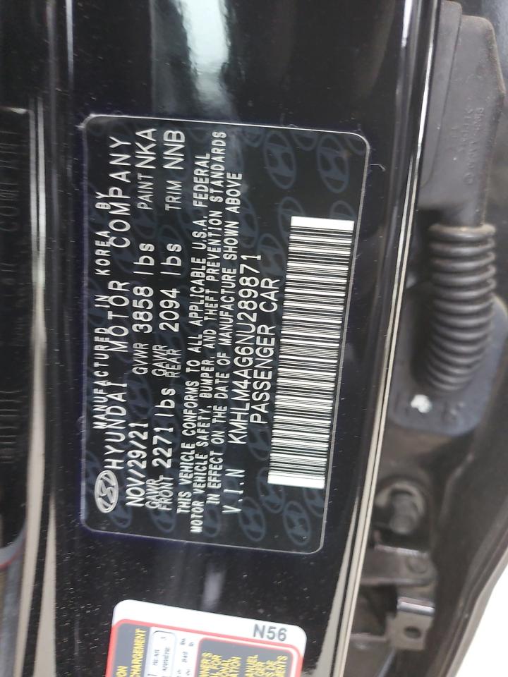 KMHLM4AG6NU289871 2022 Hyundai Elantra Sel