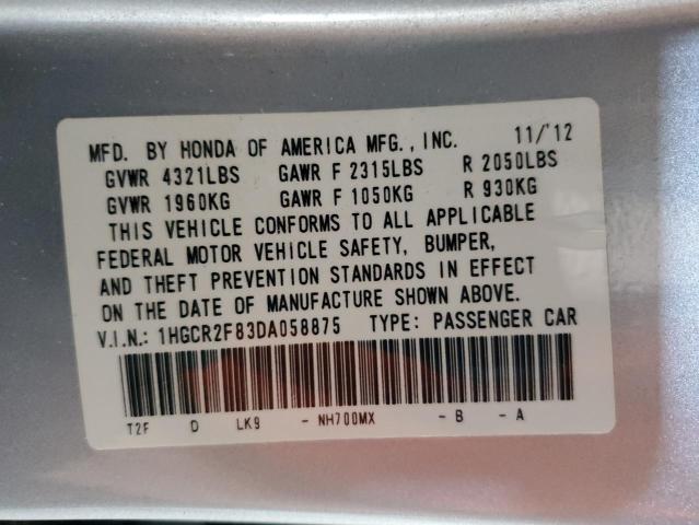 1HGCR2F83DA058875 2013 Honda Accord Exl