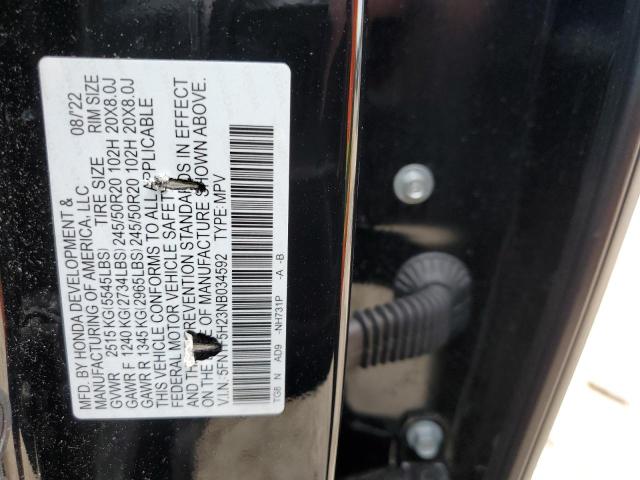 2022 Honda Pilot Se VIN: 5FNYF5H23NB034592 Lot: 54053794