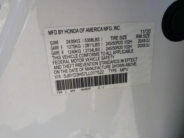 2020 Acura Mdx Technology VIN: 5J8YD3H57LL017522 Lot: 56842414