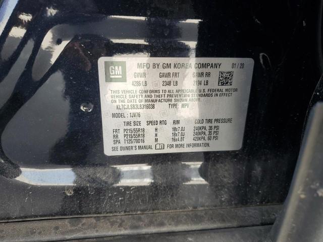 2020 Chevrolet Trax 1Lt VIN: KL7CJLSB3LB316038 Lot: 55844104