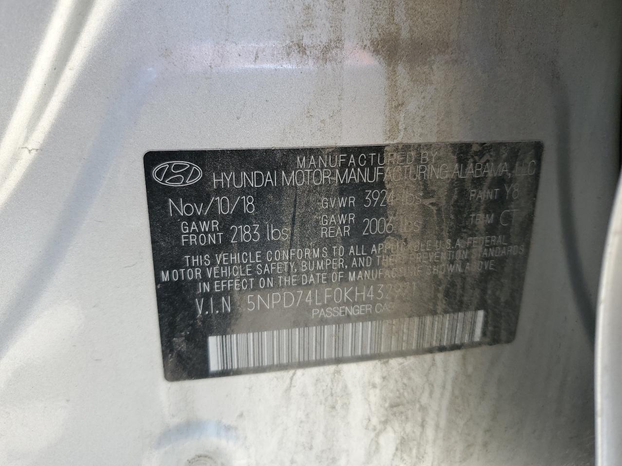 5NPD74LF0KH432971 2019 Hyundai Elantra Se