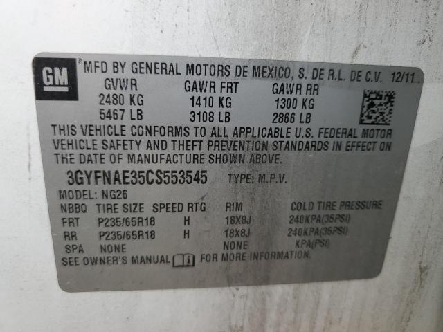 2012 Cadillac Srx Luxury Collection VIN: 3GYFNAE35CS553545 Lot: 54465524